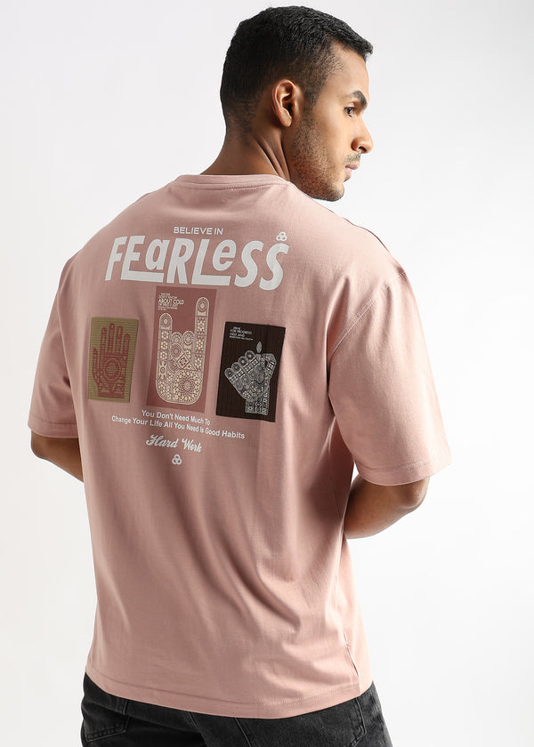 Pastel Rose Fearless Patchwork Oversized Graphic