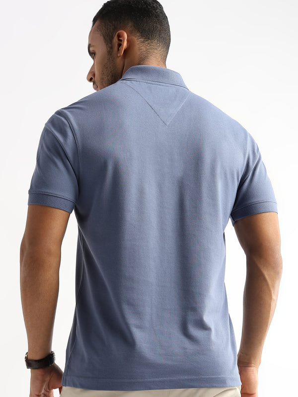 Moonlight Blue Solid Polo T-Shirt
