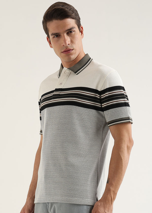 Olive Metro Weave Classic Polo T-Shirt