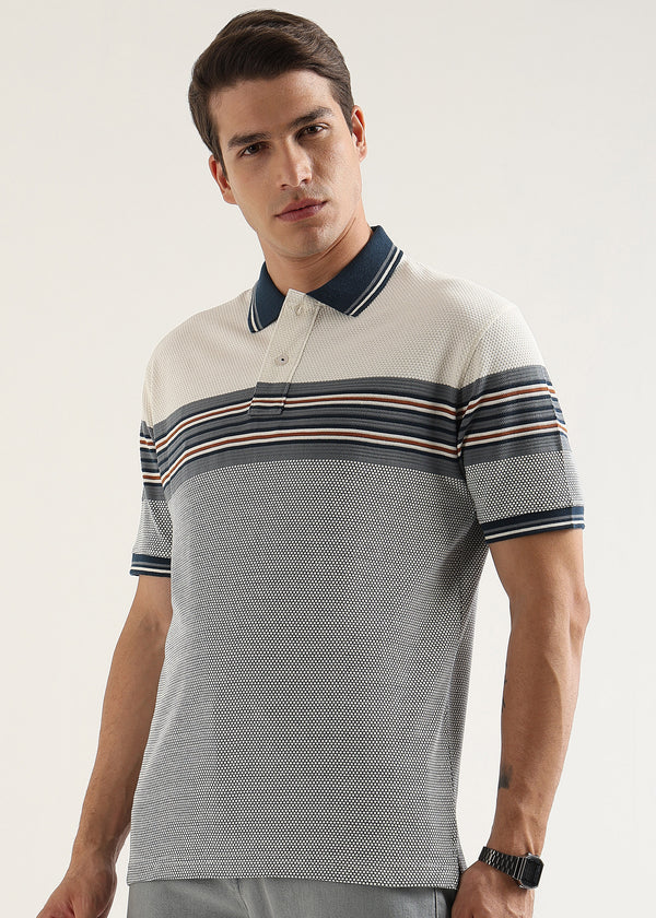 Air Force Blue Metro Weave Classic Polo T-Shirt