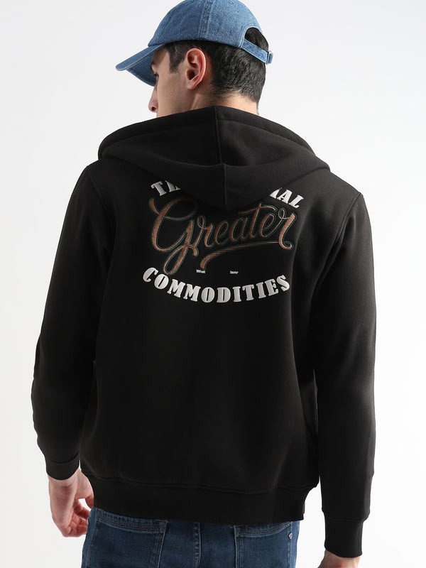 Embroided back print Caviar Black Hoodie