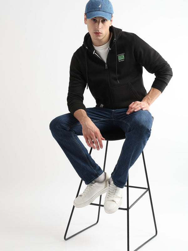 Embroided back print Caviar Black Hoodie