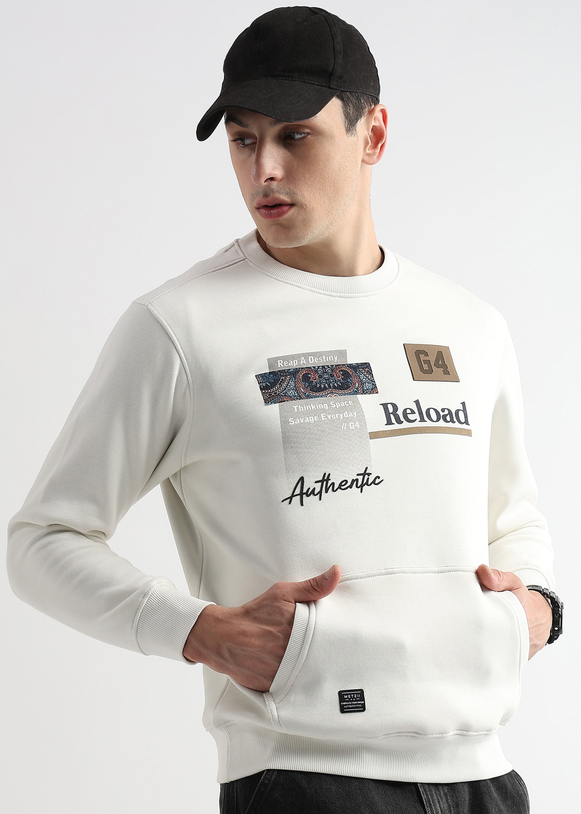 T-shirt Reloaded Blanc - Logo Cercle Discret - Coupe Classique - Manches Et Ourlet Renforcés - Produit Officiel Sabaton