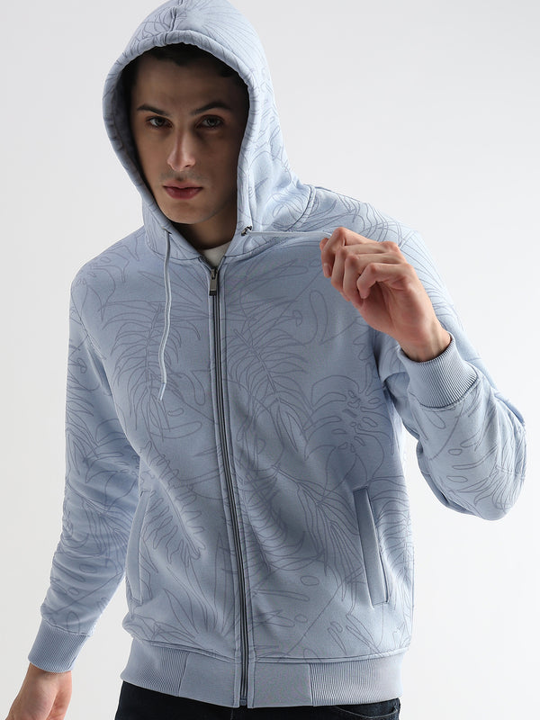 Self Printed Skyway Blue Hoodie