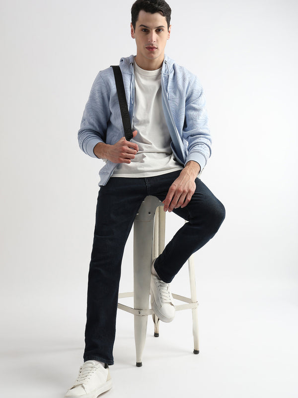 Self Printed Skyway Blue Hoodie