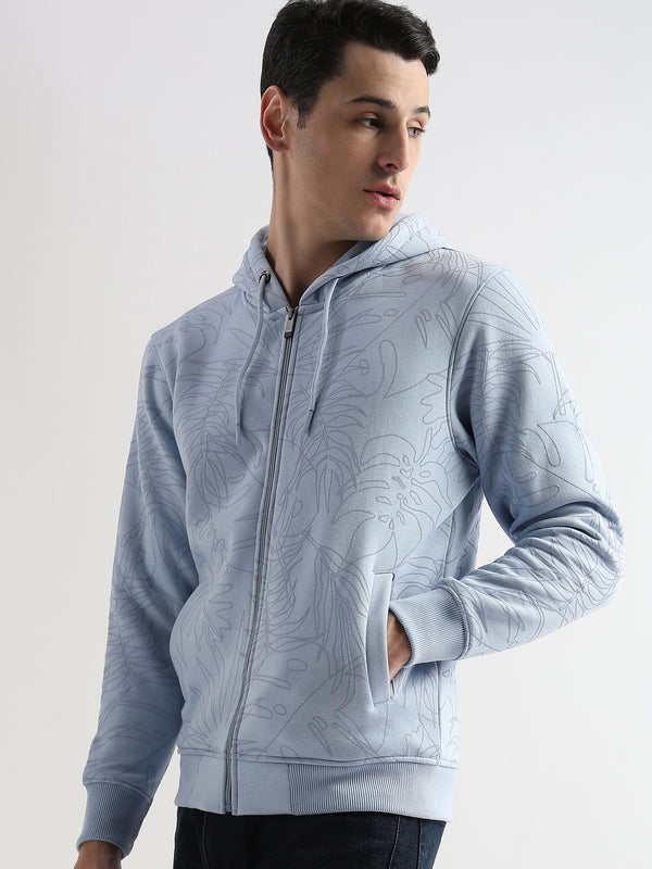 Self Printed Skyway Blue Hoodie