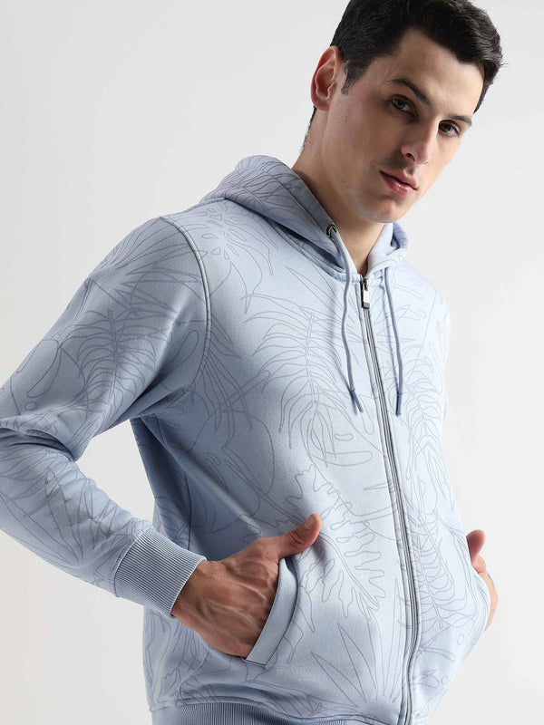 Self Printed Skyway Blue Hoodie