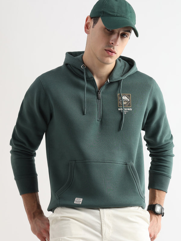 Nothing to fear Treking Green zip-top hoodie