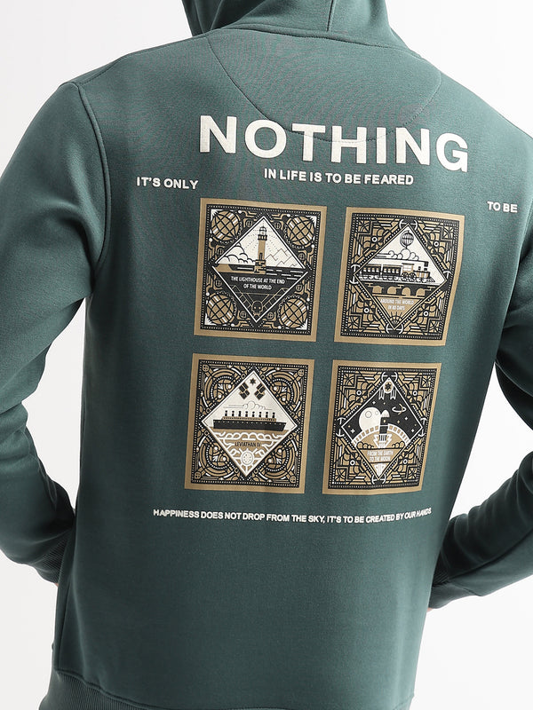 Nothing to fear Treking Green zip-top hoodie