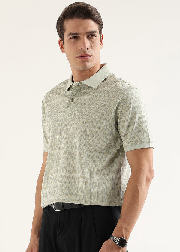 Soft Olive Sorrento Mercerised Polo T-Shirt