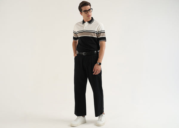 Monaco Noir Structured Polo T-Shirt