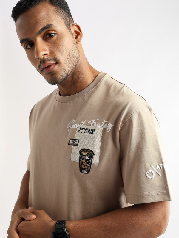 Irish Cream Coffee Addict Graphic Oversized T shirt