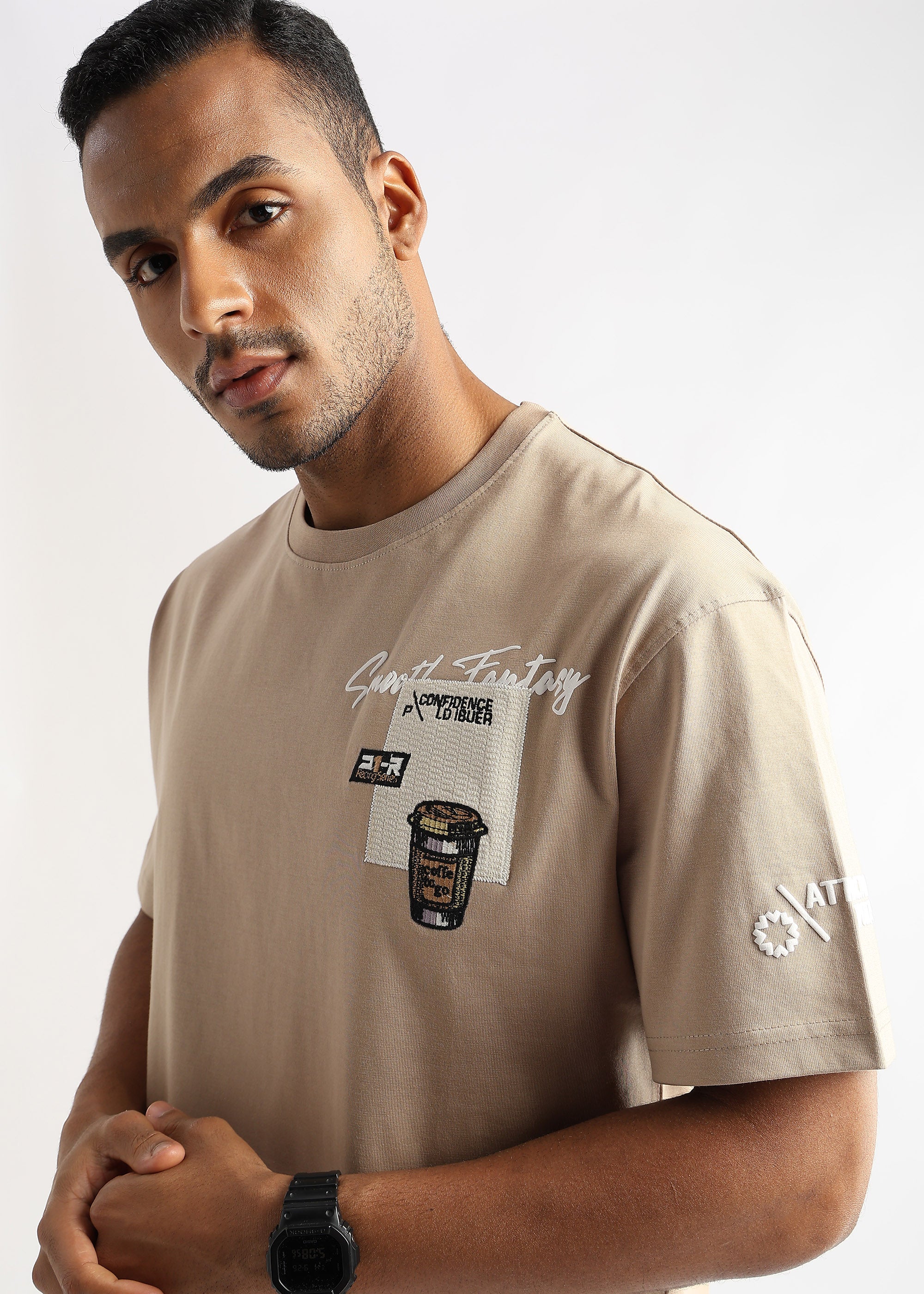 Irish Cream Coffee Addict Graphic Oversized T shirt