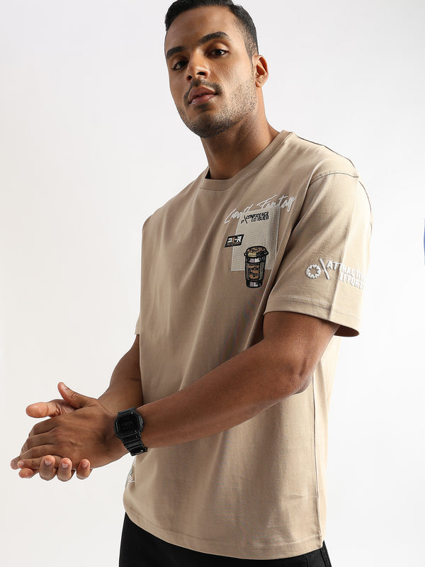 Irish Cream Coffee Addict Graphic Oversized T shirt