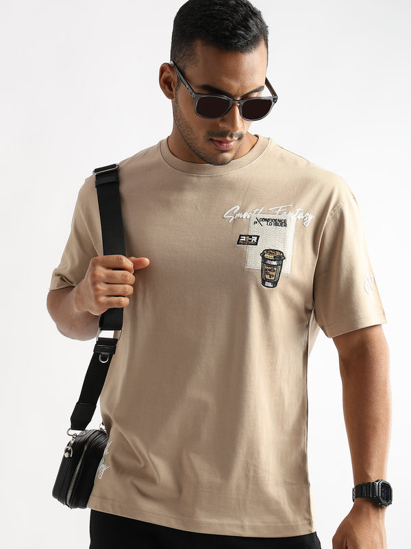 Irish Cream Coffee Addict Graphic Oversized T shirt