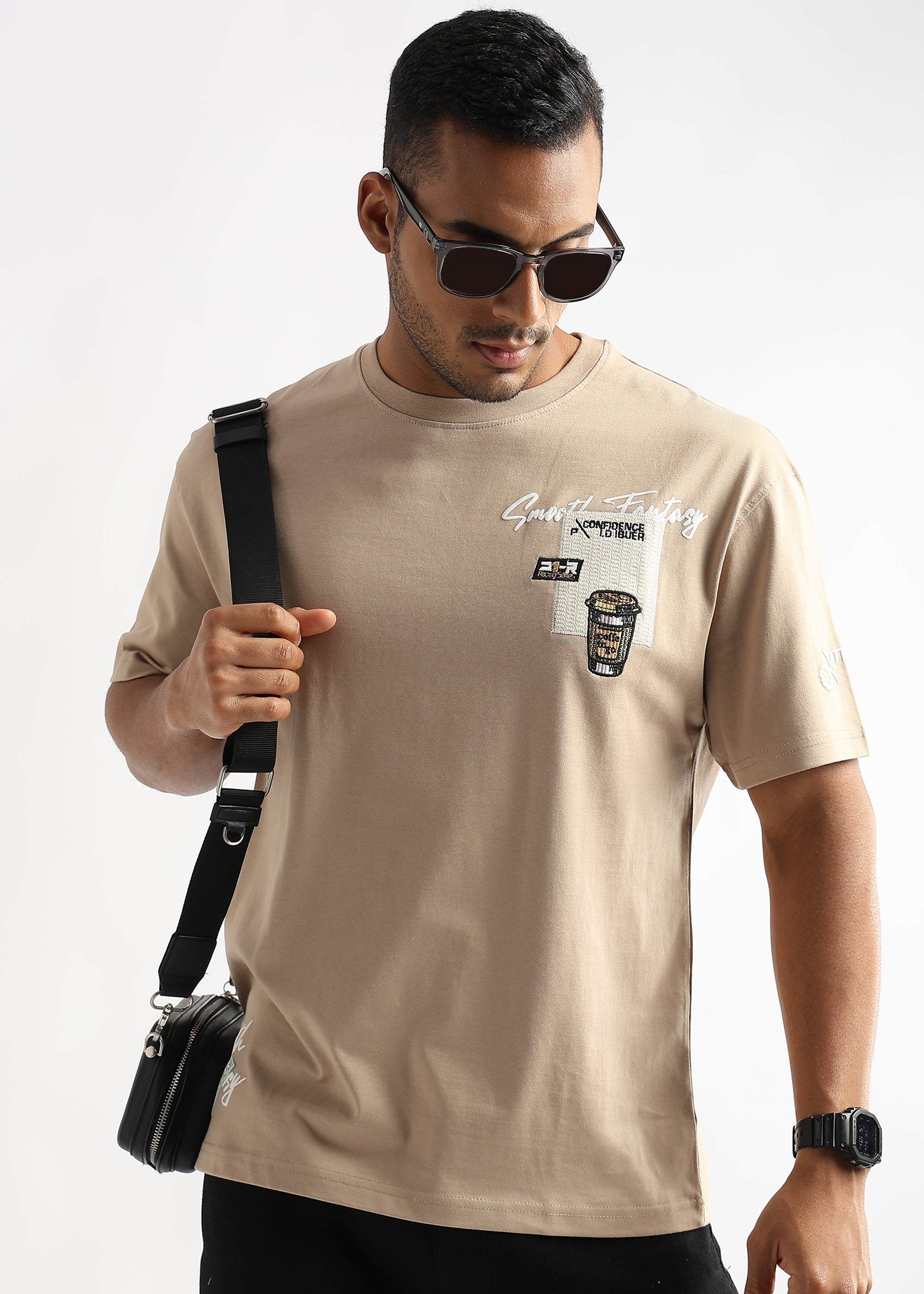Irish Cream Coffee Addict Graphic Oversized T shirt