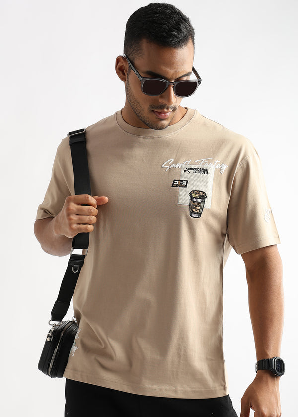 Irish Cream Coffee Addict Graphic Oversized T shirt