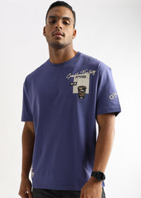 Twilight Purple Coffee Addict Graphic Oversized T shirt