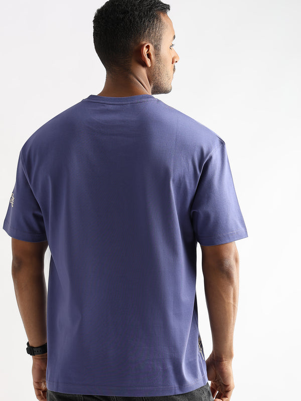 Twilight Purple Coffee Addict Graphic Oversized T shirt