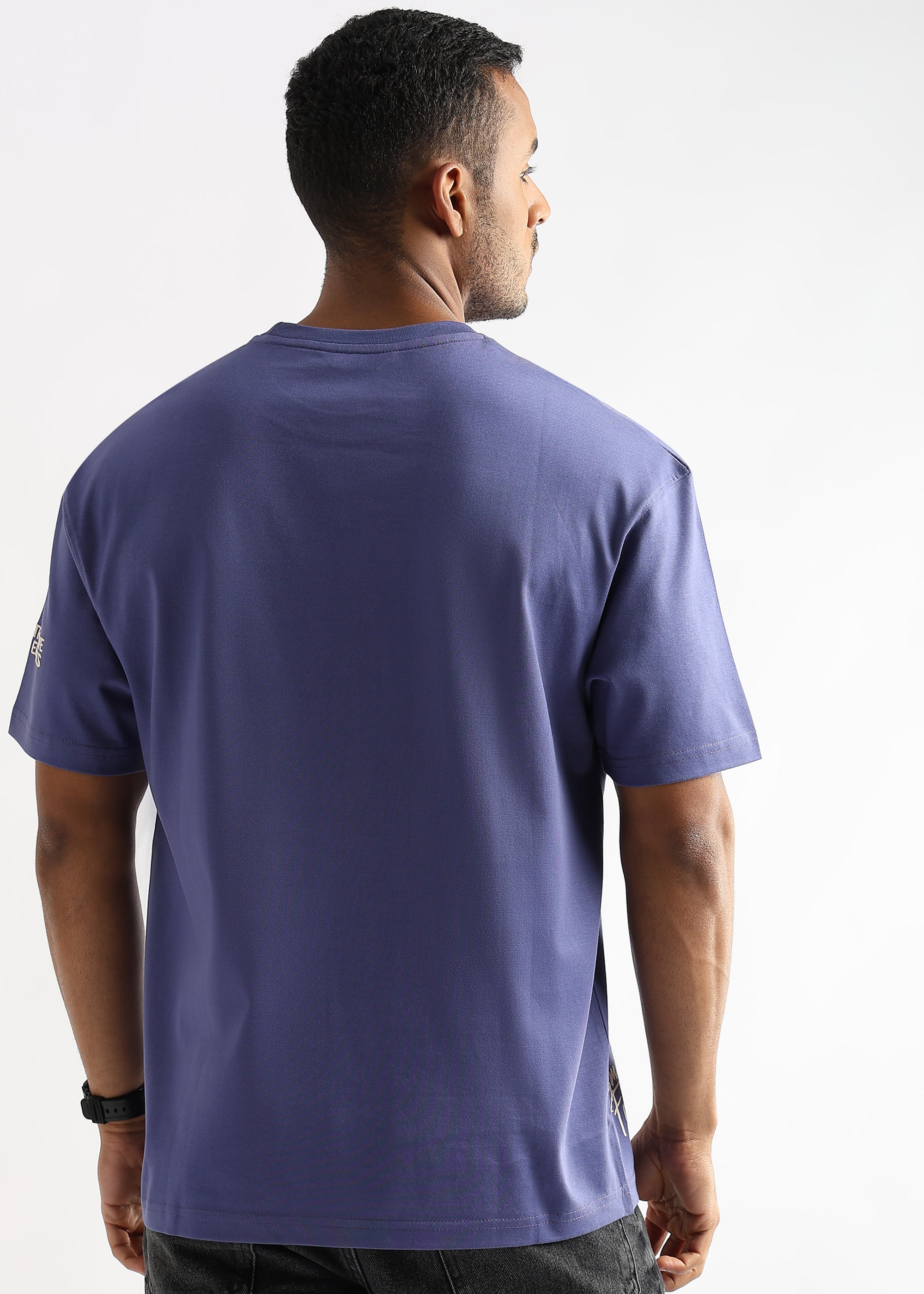 Twilight Purple Coffee Addict Graphic Oversized T shirt