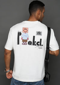 Star White Hello Graphic Oversized