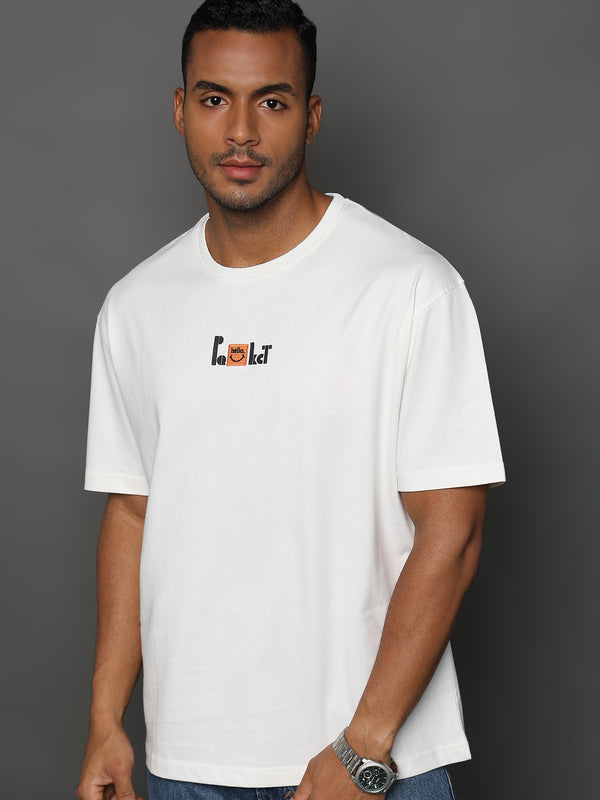 Star White Hello Graphic Oversized