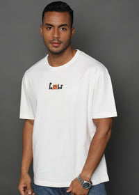 Star White Hello Graphic Oversized