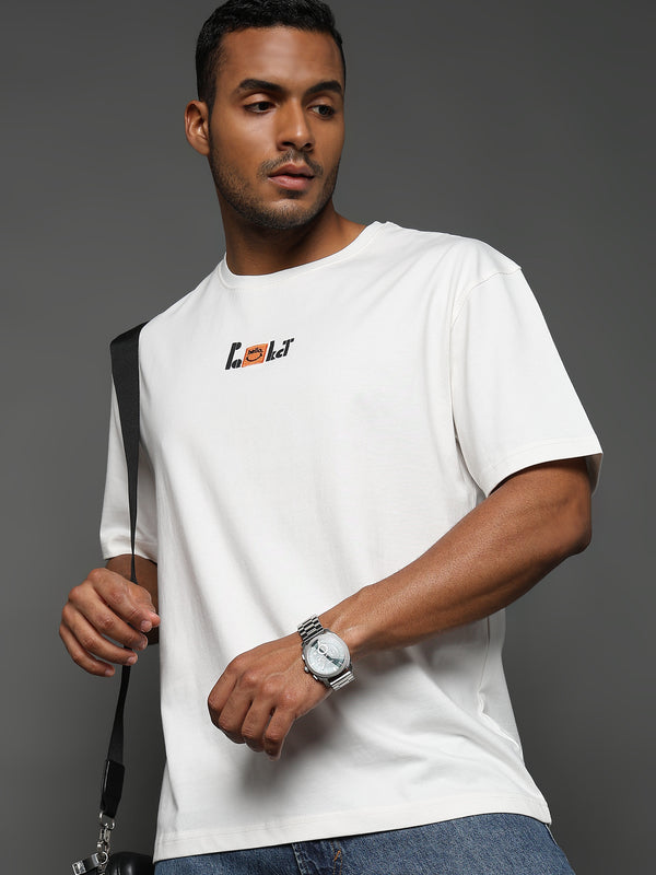 Star White Hello Graphic Oversized