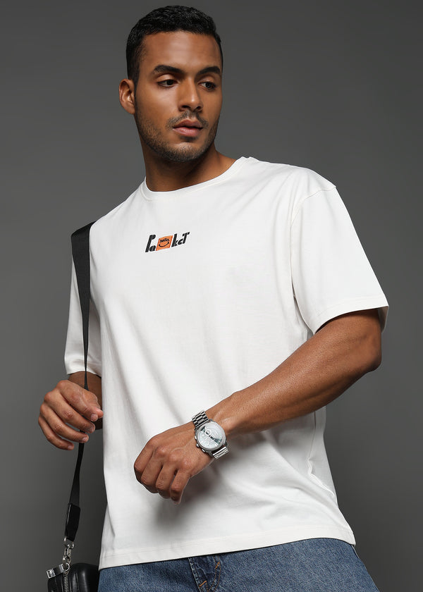 Star White Hello Graphic Oversized