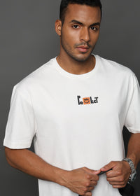 Star White Hello Graphic Oversized