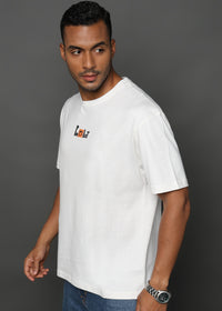 Star White Hello Graphic Oversized