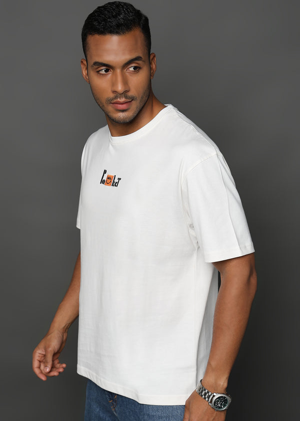 Star White Hello Graphic Oversized