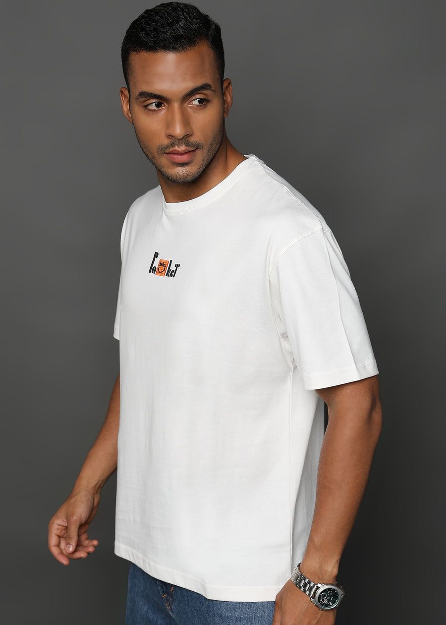 Star White Hello Graphic Oversized