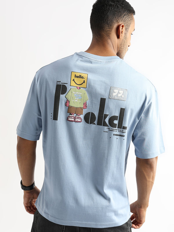 Cashmere Blue Hello Graphic Oversized