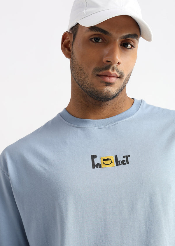 Cashmere Blue Hello Graphic Oversized