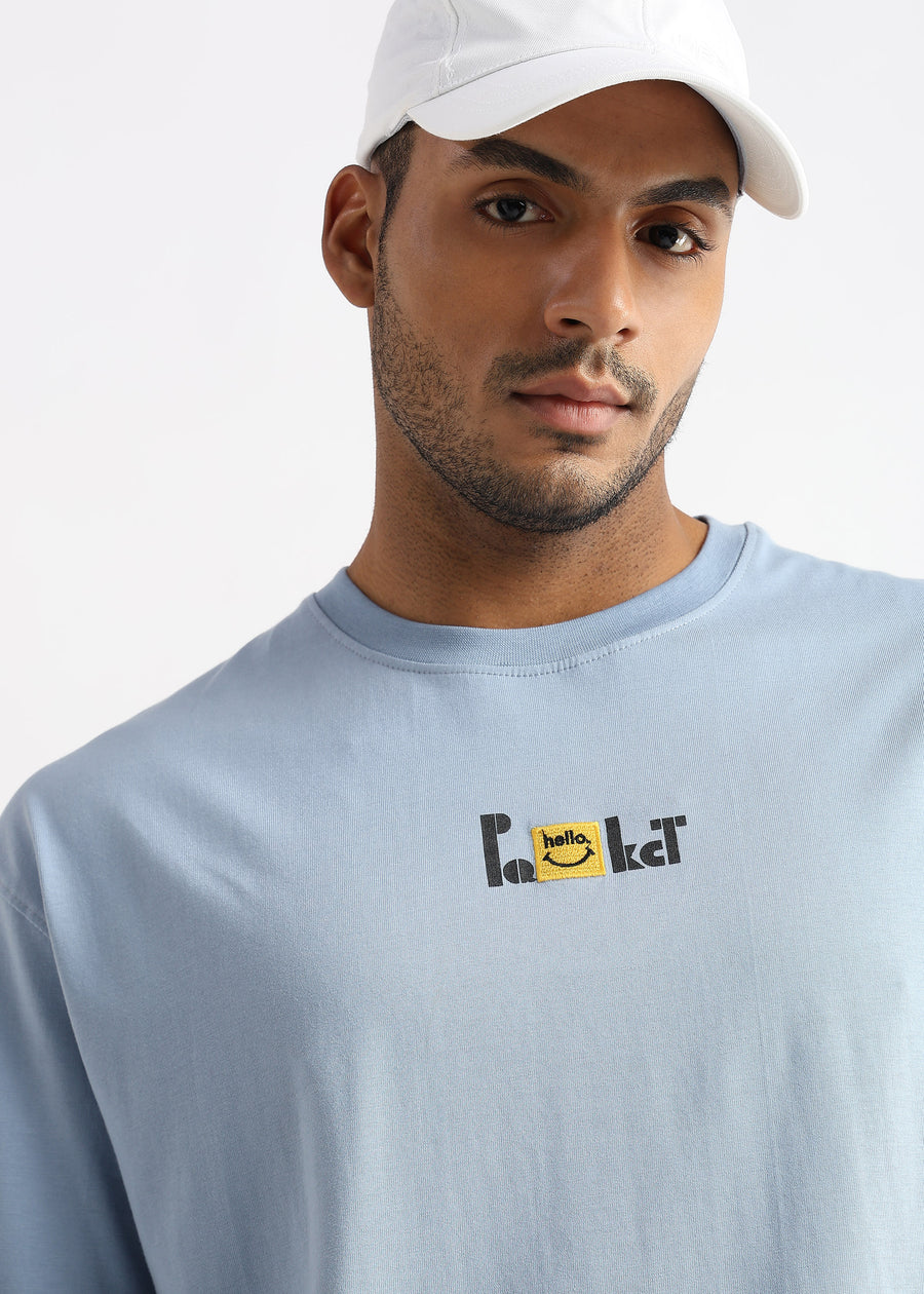 Cashmere Blue Hello Graphic Oversized