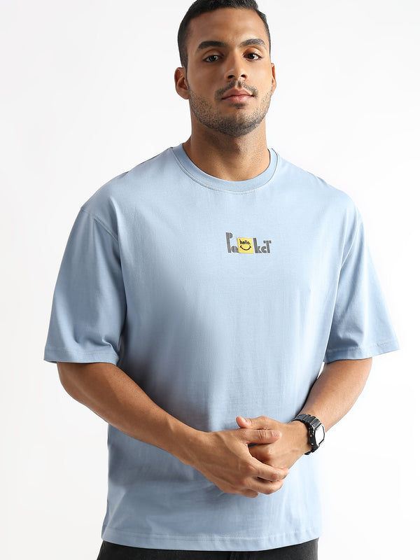 Cashmere Blue Hello Graphic Oversized