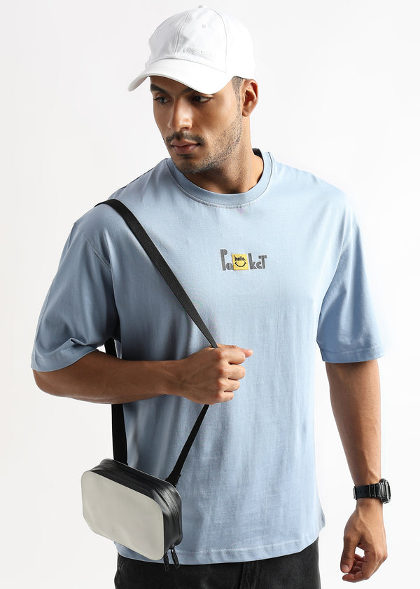 Cashmere Blue Hello Graphic Oversized