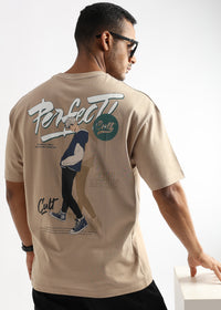 Irish Cream Keep Moving Graphic Oversized Tshirt