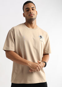 Irish Cream Keep Moving Graphic Oversized Tshirt