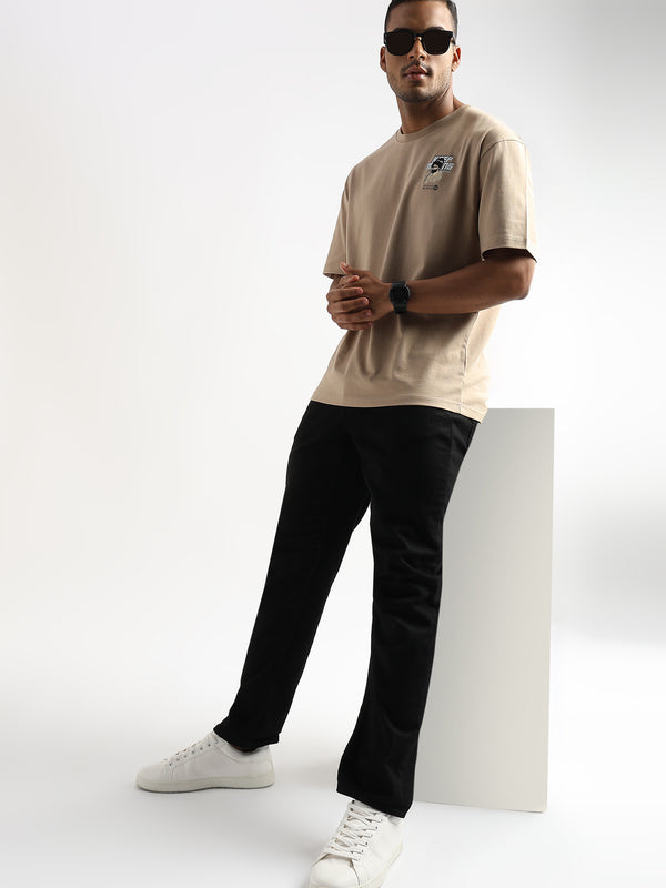 Irish Cream Keep Moving Graphic Oversized Tshirt