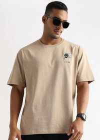 Irish Cream Keep Moving Graphic Oversized Tshirt