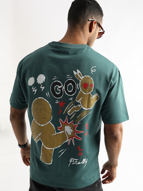 Posy Green Cartoon Artwork Graphic Oversized