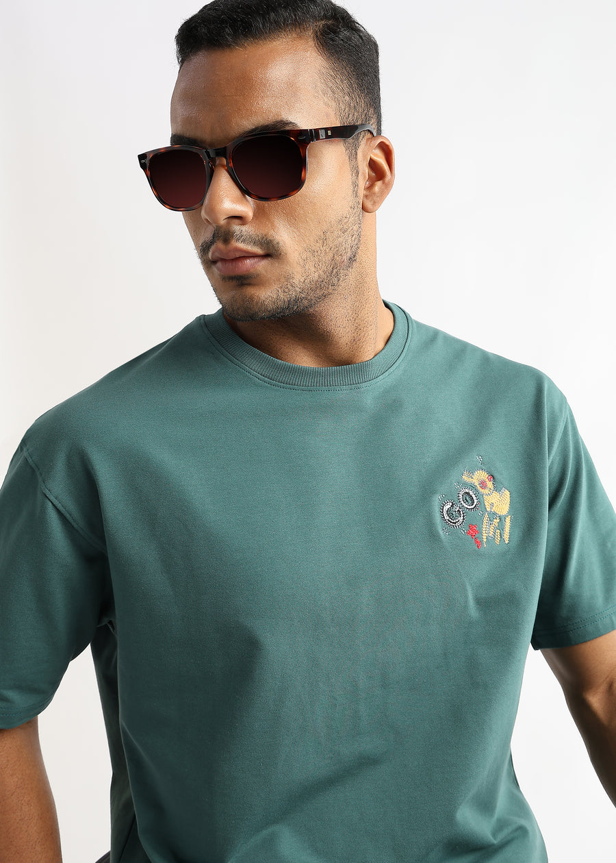 Posy Green Cartoon Artwork Graphic Oversized