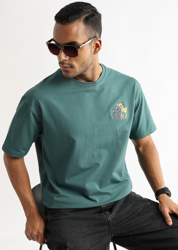 Posy Green Cartoon Artwork Graphic Oversized