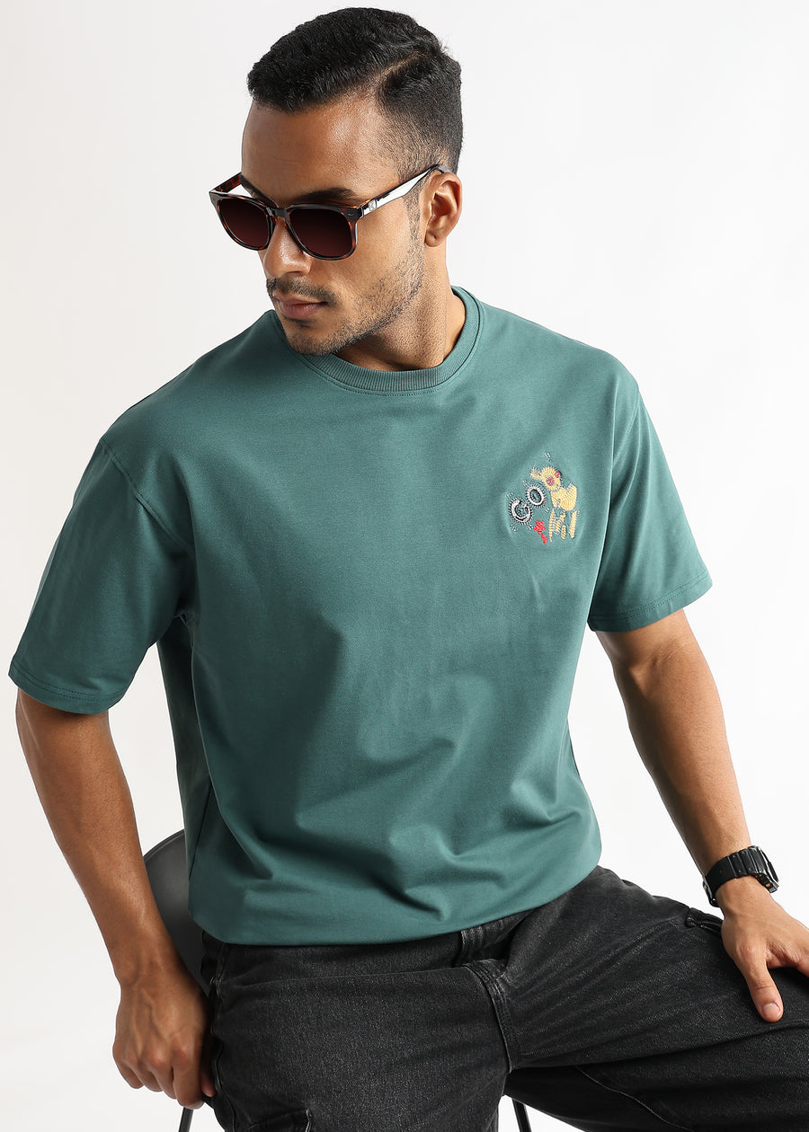 Posy Green Cartoon Artwork Graphic Oversized