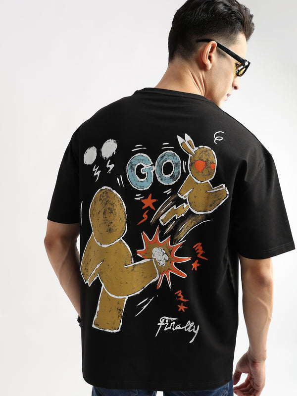 Phantom Black Cartoon Artwork Graphic Oversized