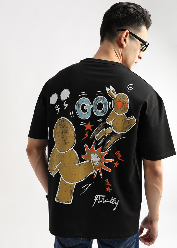 Phantom Black Cartoon Artwork Graphic Oversized