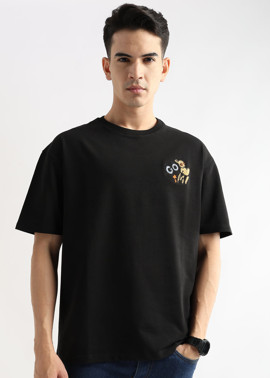 Phantom Black Cartoon Artwork Graphic Oversized