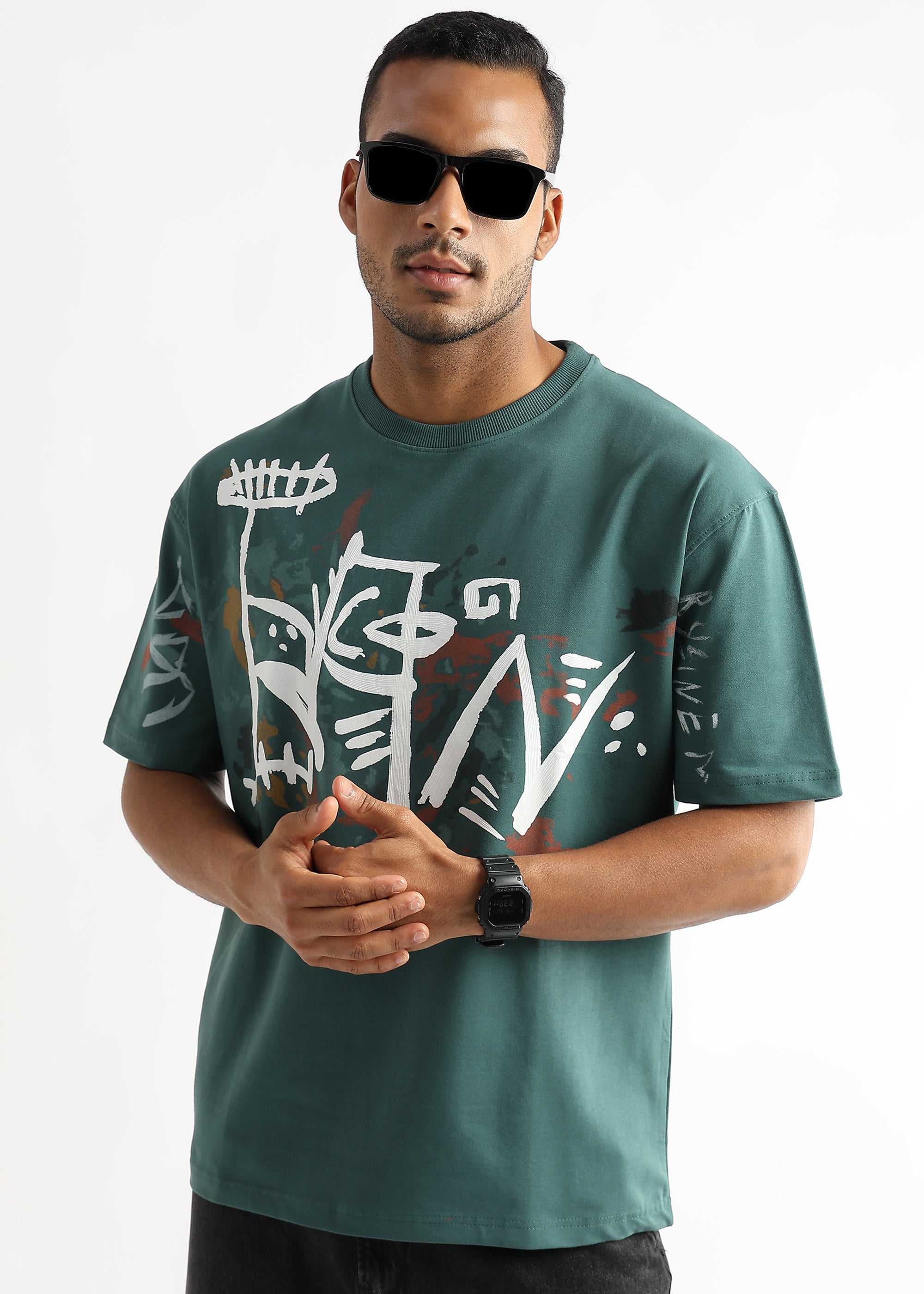 Smoke Pine Abstract Oversized Graphic